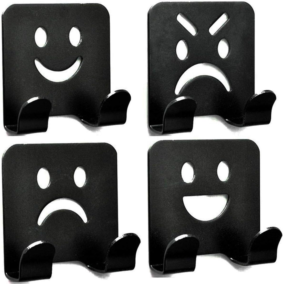 iRomic Wall Mount Adhesive Razor Plug Key Towel Holder Hooks Hanger(4Pack) Bathroom Kitchen Home Organizer for Shower Robe Loofah Bathrobe Coat Clothes Key,Aluminum