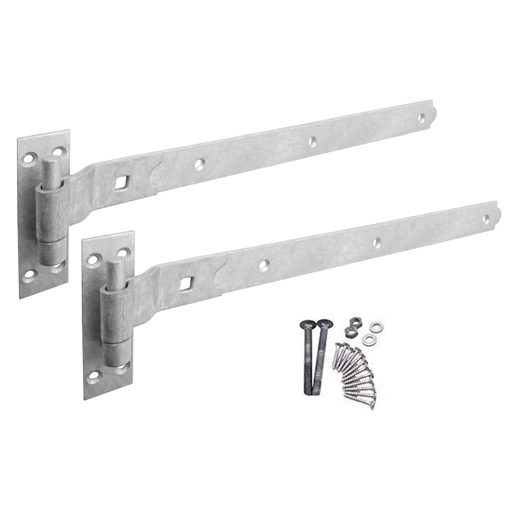 EAI Cranked Gate Hinges | 450mm / 18 Inch Heavy Duty Hook and Band Gate Hinges | Galvanised - 1 Pair