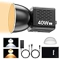 ULANZI 40W Pro Portable LED Video Light with DC Power Adapter, 3400mAh Build-in Battery Metal Mini Dual Color Temperature COB