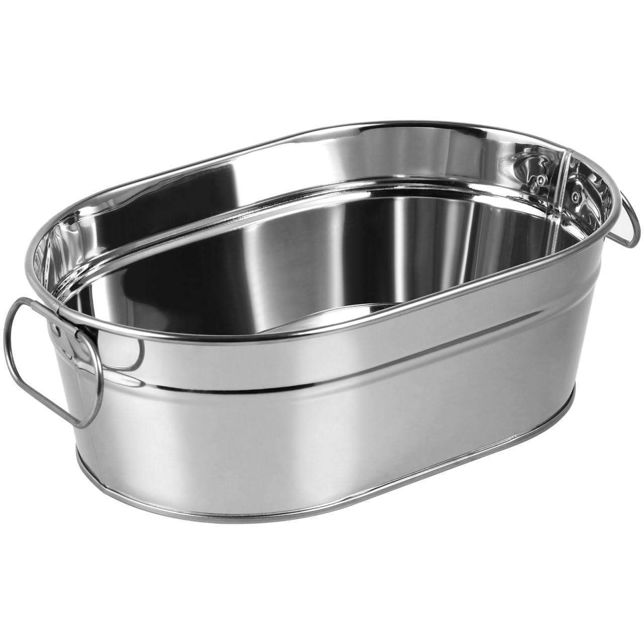 Vaguelly Seafood Barrel Stainless Steel Container 8 Inch Large Capacity Metal Bucket Creative Tableware for Hotel Restaurant Home Use