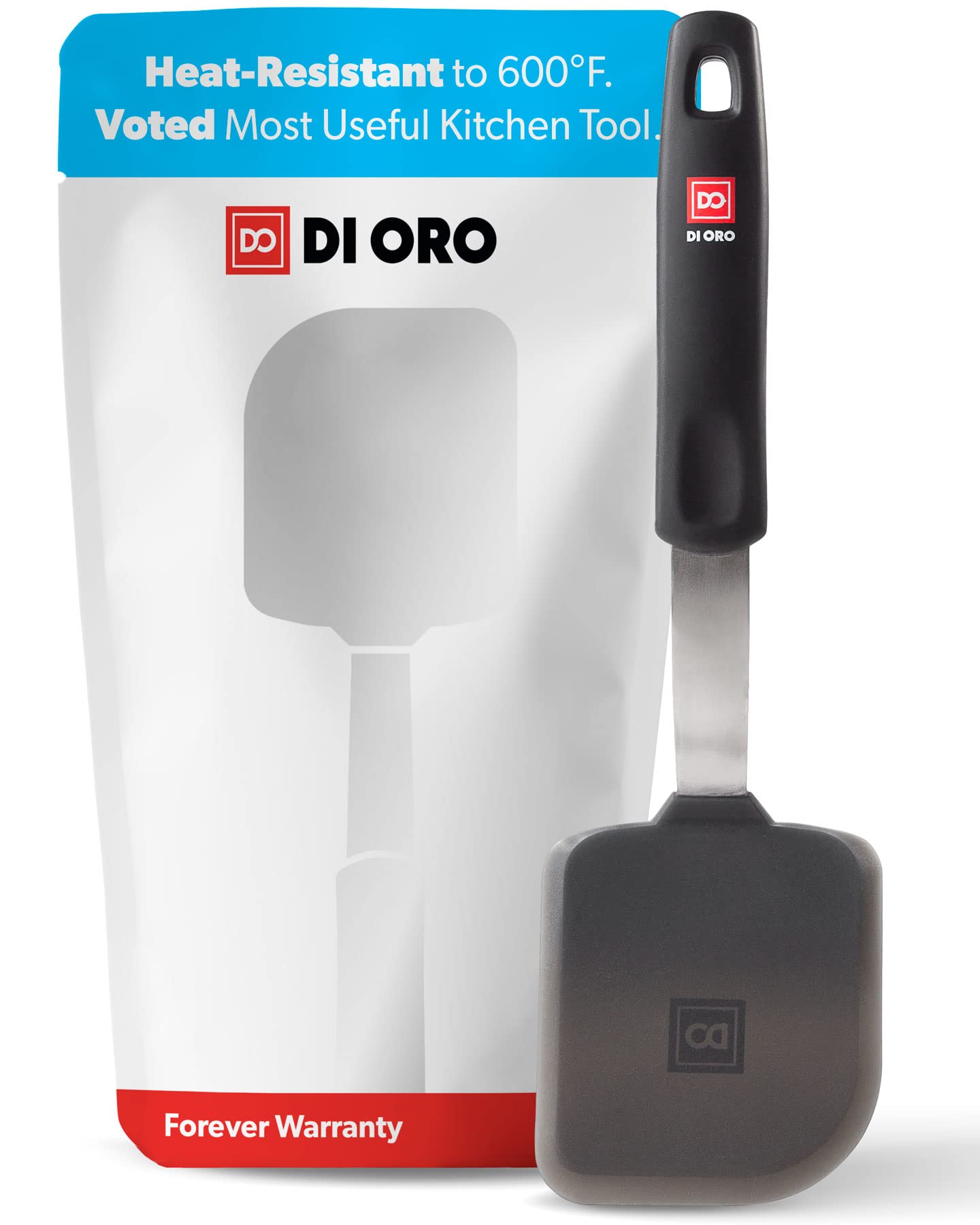 DI ORO® Designer Series Everyday Flexible Silicone Turner Spatula - 315°C Heat-Resistant Rubber Kitchen Spatula - Versatile Silicone Spatula - BPA Free, FDA Approved, and LFGB Certified