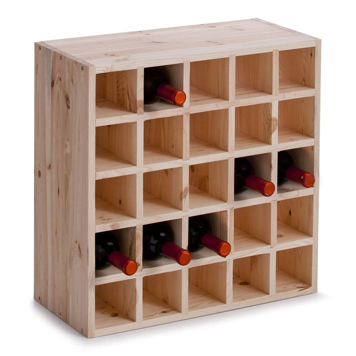 Zeller 13172 Wine Rack 52 x 25 x 52 cm Natural Wood