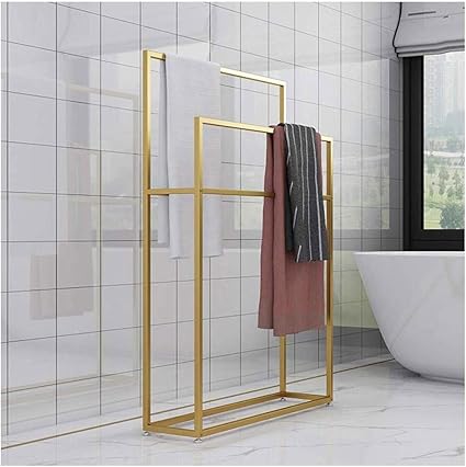 Seche Serviette Sur Pied Salle De Bain Porte Serviette Sur Pied 2 Barres Support Serviette Salle De Bain Noir Echelle Porte Serviette En Acier Inoxydable Valet De Chambre Cuisinegold 65x20x110cm Amazon Fr Cuisine
