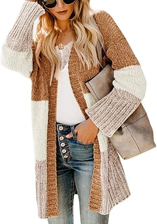 amazon color block cardigan