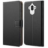 HOOMIL Huawei Mate 9 Case Premium Leather Case for Huawei Mate 9 Phone Wallet Case Cover (Black)
