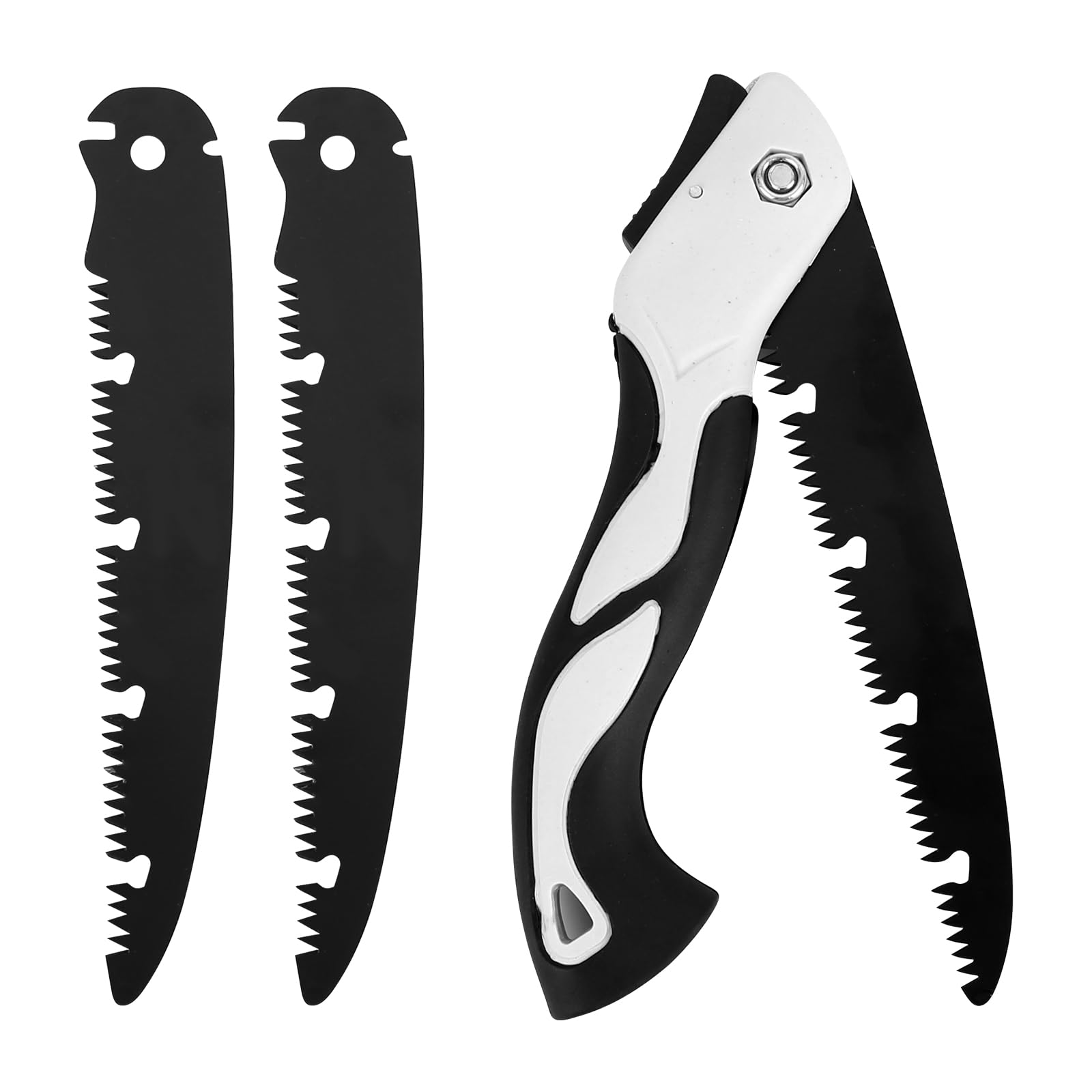 XCDMJ Pruning Saw, Folding Hand Saw with Secure Lock with 2 Blades,Professional Pruning Saw Triple Cut Sharp Blade Portable Folding Tree Saw for Pruning Trees, Trimming Branches
