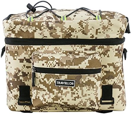 Travellor Bicycle Bag Cycling Rear Seat Trunk Bag Panniers with Raincoat-Camo/Desert yellow