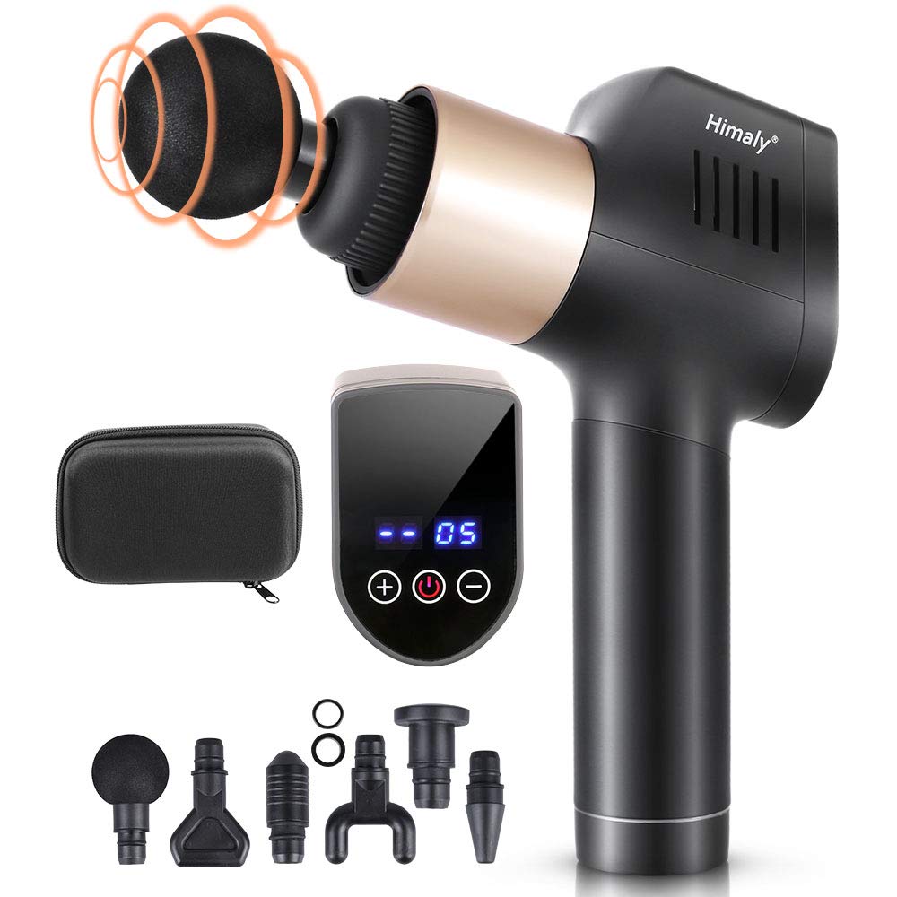 Massage Gun, Deep Tissue Massager Muscle Massage Gun with 30 Speeds 6 Heads, Powerful Percussion Massage Gun, Electric Handheld Massage Gun Deep Tissue for Body Neck Shoulder