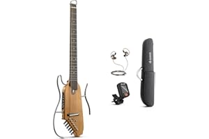 Donner HUSH-I Guitar For Travel - Portable Ultra-Light and Quiet Performance Headless Acoustic-Electric Guitar, Maple Body wi