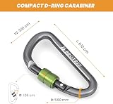 BROTREE Small Carabiner Clips Mini Locking Carabiner 6cm Aluminum D-Ring view 2