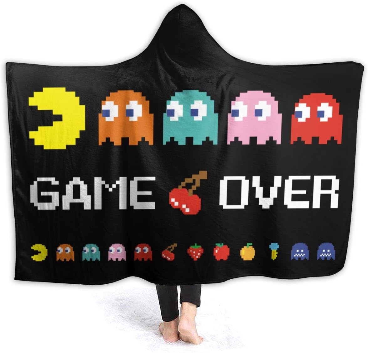 Korlav Arcade Video Game Throw Blanket,Flannel Blanket Bedding Wearable Blanket Hooded