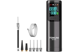 TONUNI Electric Ball Pump,Portable Air Pump Ball Pump Inflator Needles with Digital Gauge for Basketball Football Soccer Ball Beach Sports Exercise Ball Balls Inflatables Pump Electric Pumps 17PSI 4000mAh