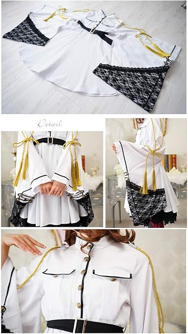 Amazon Favoriteオリジナル 和袖隊服風ワンピース ホワイト ワンピース チュニック 通販