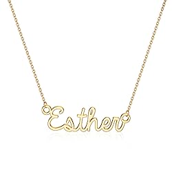 Turandoss Esther Necklace, 14K Gold Plated Name
