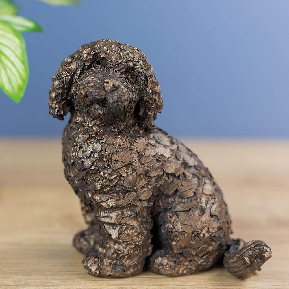 Frith Sculpture Cockapoo Dog Cold Cast Bronze Ornament - Jasper