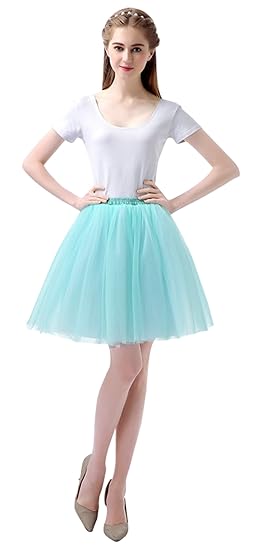 Feoya 50er Vintage Tutu Rock Tüllrock Damen Mädchen Kurz Ballett Tanzkleid Blase Multi-Schichten Petticoat Unterrock Fasching