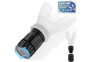 LACVIK Portable Breathing Trainer, [New Upgraded] Adjustable Muscle Trainer with Soft Silicone for Strengthen Breathing Exercise, Compact Breathe Trainer for Fitness & Training, White