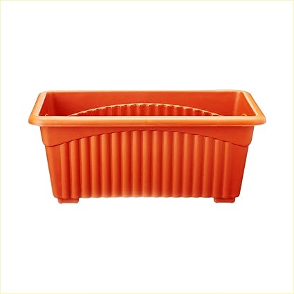 Greenport Plain Color Rectangular Plastic Planter Flower Pot for Home and Garden Indoor Plant (Multicolor)