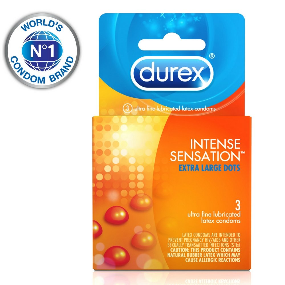Condoms, Durex Intense Sensation Dotted Condom, 3 ct, Ultra Fine ...