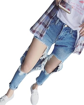 Jeans troué genou femme Clearance