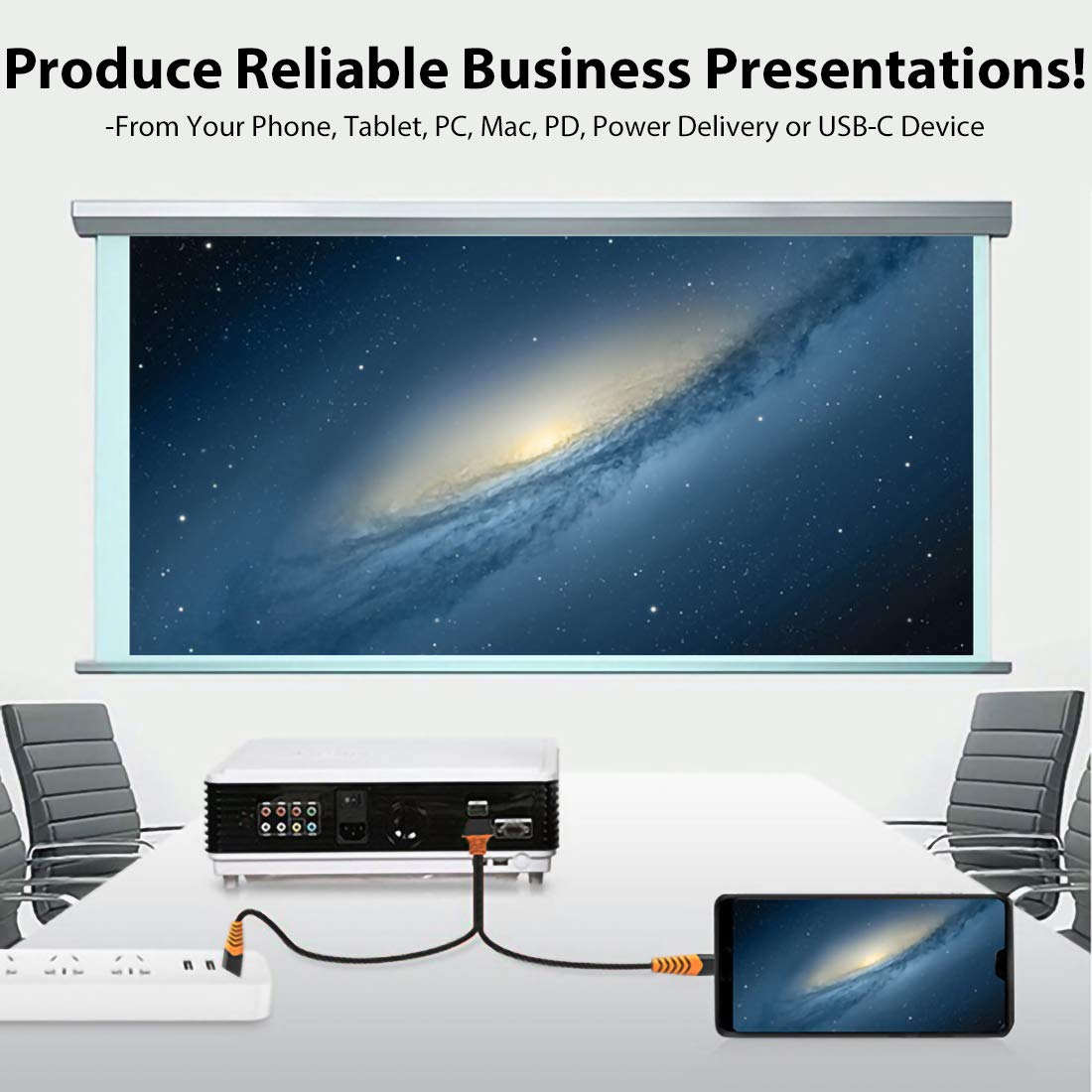 PRO USB-C HDMI Compatible with Tecno Pova 4 Pro at 8k/4k Plus Power 6ft/1.8M Cable:Full 4k 2160p@60Hz/8k 7680x4320@30Hz Thunderbolt 3/4