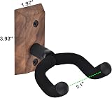 MOREYES Guitar Wall Mount 4 Pack Black Walnut Hangers with Adjustable Soft Yoke view 7