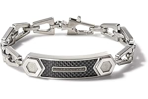 Bulova Mens Precisionist Stainless Steel Tuning Fork Chain Link ID Bracelet