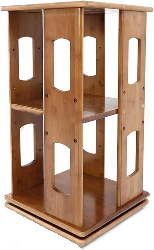 ZHJIUXING SF Rotating Bookshelf Simple Desktop Display Stand Solid Wood