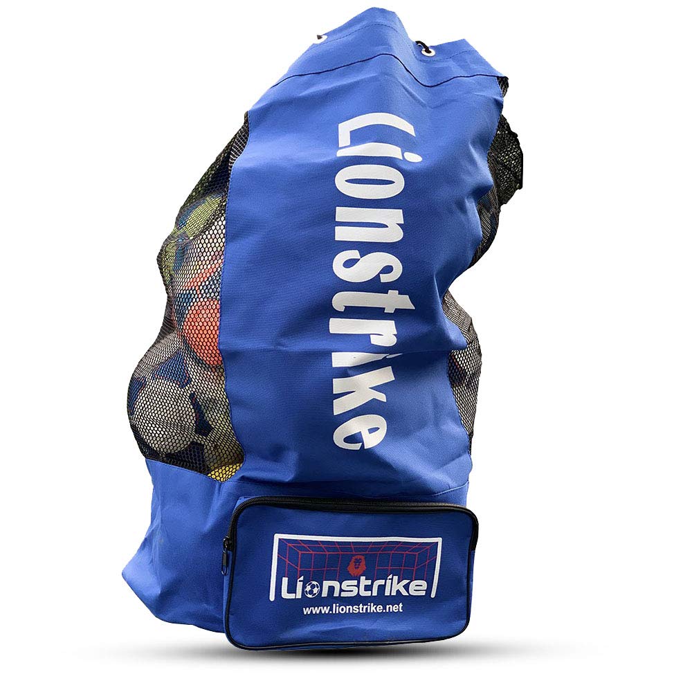 Lionstrike Football Sack – Strong, Sturdy Carry Bag for Football, Rugby, Basketball & Hockey, Includes Shoulder Strap & Handy Side Pocket