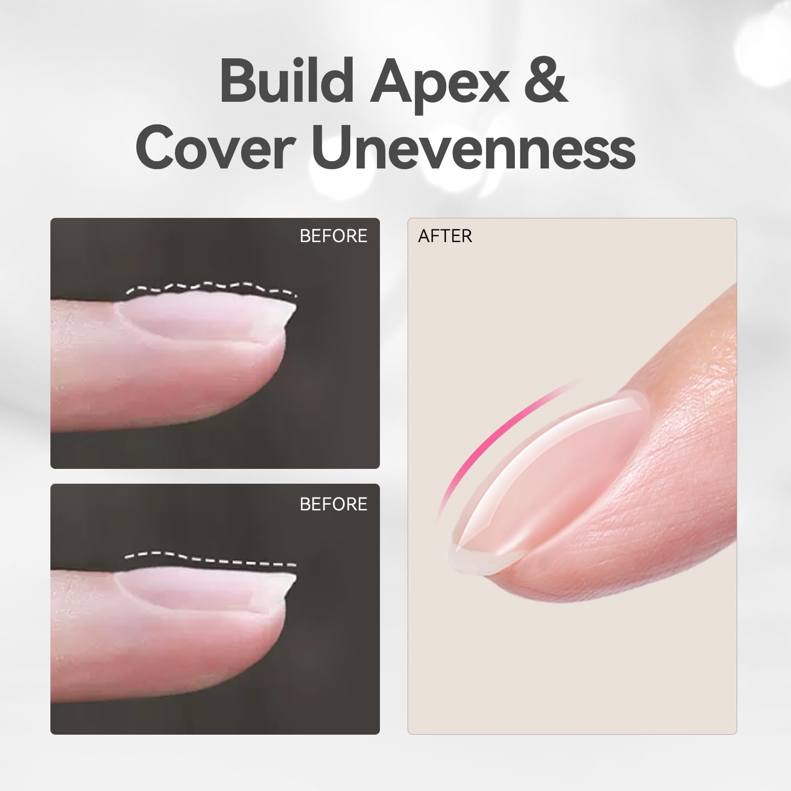 BORN PRETTY Builder Gel for Nails,8-in-1 Clear Builder Nail Gel for Nail Apex and Extension Strengthener,Nail GLue Gel Hard Gel Base Rhinestone Nail Glue Gel in a Bottle 15ml - Image 3