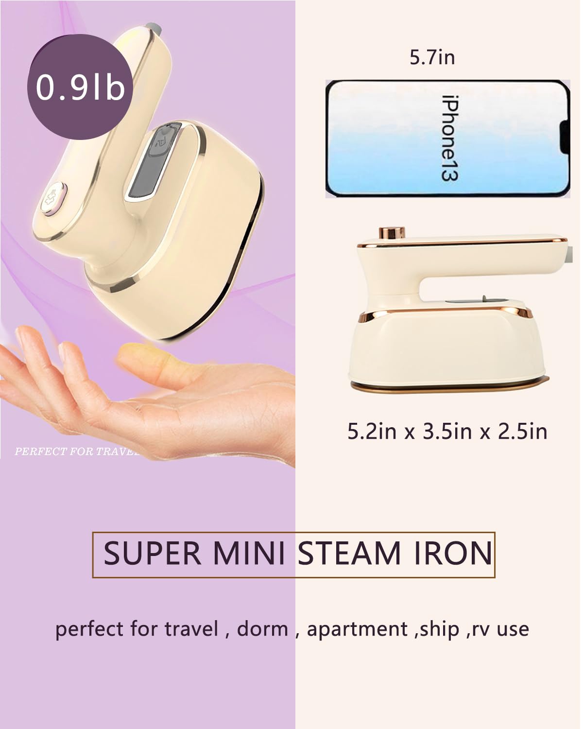 1000w mini steam iron