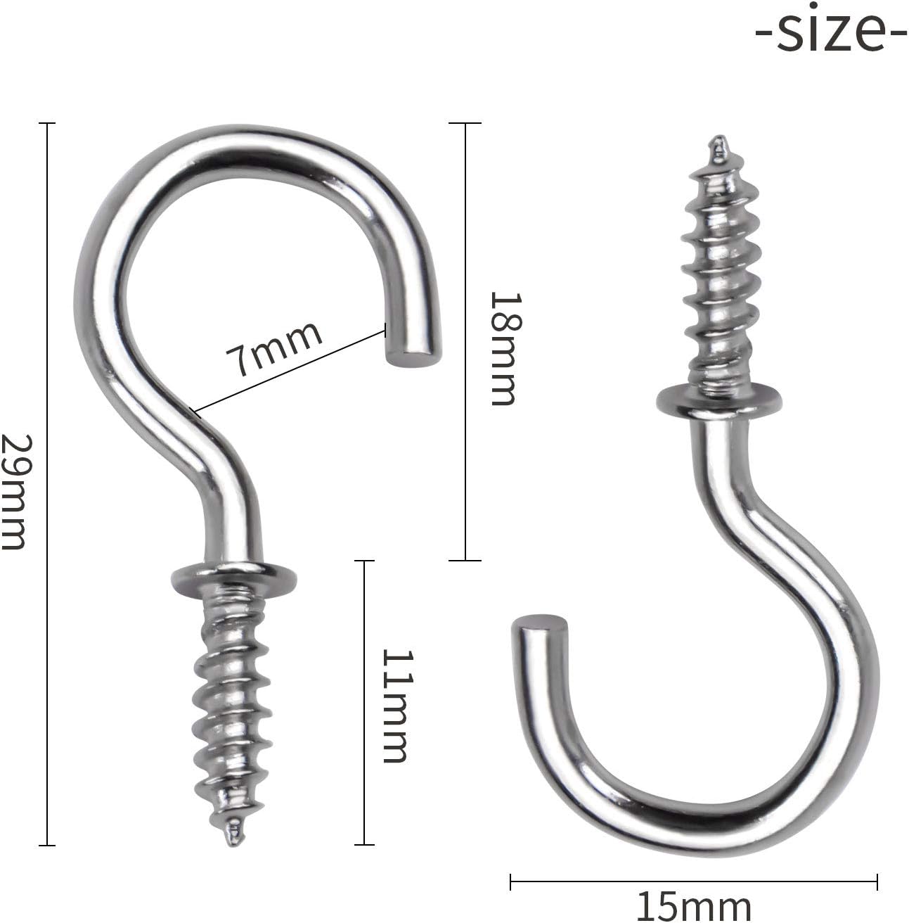 Ceiling Screw Hooks, 100 Pieces 3/4 Inch Cup Hooks Screwin Hooks for