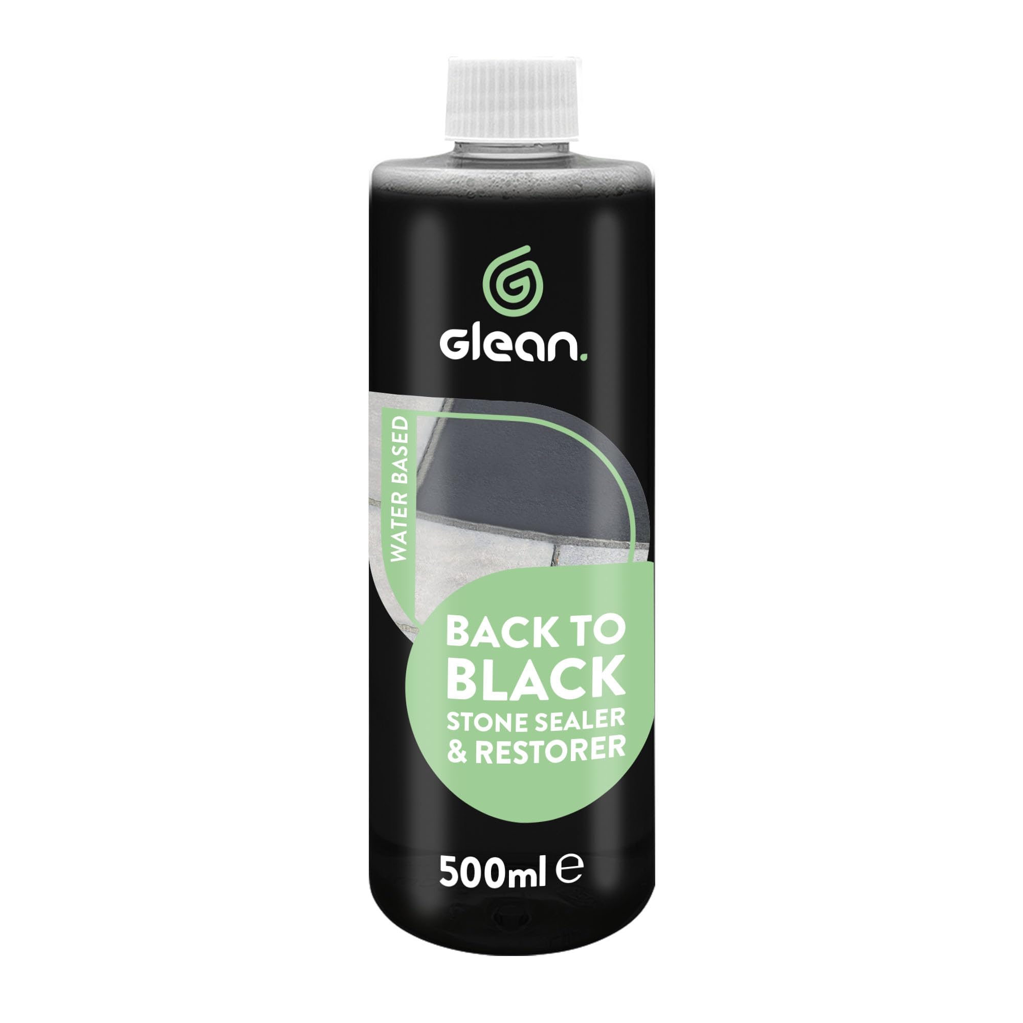 GLEAN Stone Restorer and Sealer, Black, Impregnating Sealant Restores the Colour of Faded Black Limestone, Slate, Marble and Concrete, 500 ml
