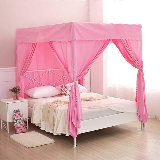 Amazon Com Mengersi Solid Four Corner Post Bed Curtain Canopy For