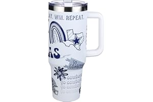 The Memory Company Officially Licensed NFL Game Day Tumbler - 40oz Stainless Steel Double-Wall Insulated Team Color Bling Cup with Team Logo, NFL Licensed Sports Travel Mug with Lid & Straw