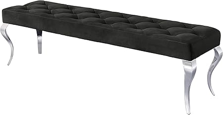 Dunord Design Panchina In Velluto E Acciaio Inox Stile Moderno
