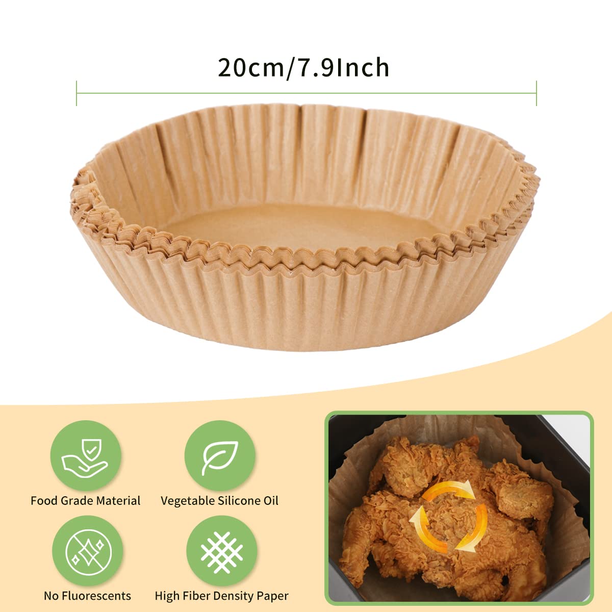 ALXBSONE 100 Pcs Air Fryer Liner Paper, Disposable Microwave Paper