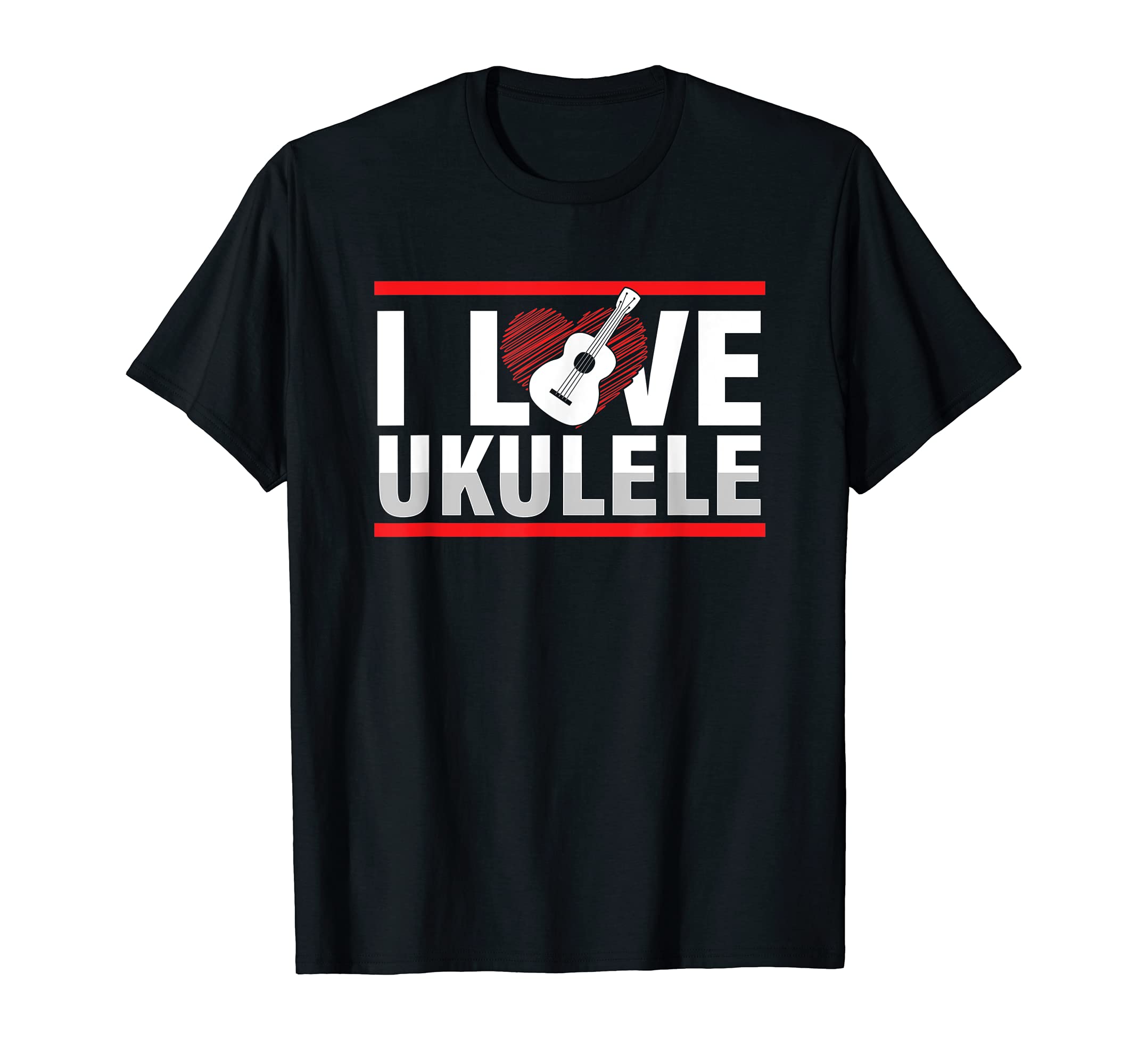 I Love Ukulele Acoustic Aloha Hawaii Guitar Uke Musician T-Shirt