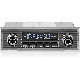 Retro Vintage Radio for Classic Vehicle - Single Din Bluetooth Car Stereo | AM FM USB AUX EQ Subwoofer RCA Output