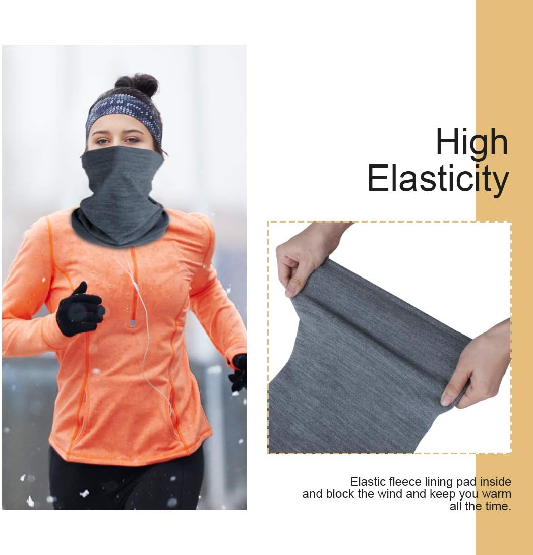 Winter Neck Warmer Fleece Windproof Neck Gaiter Snood for Men Women Cold Weather Face Scarf Headwear for Skiing Running Cycling - Image 3