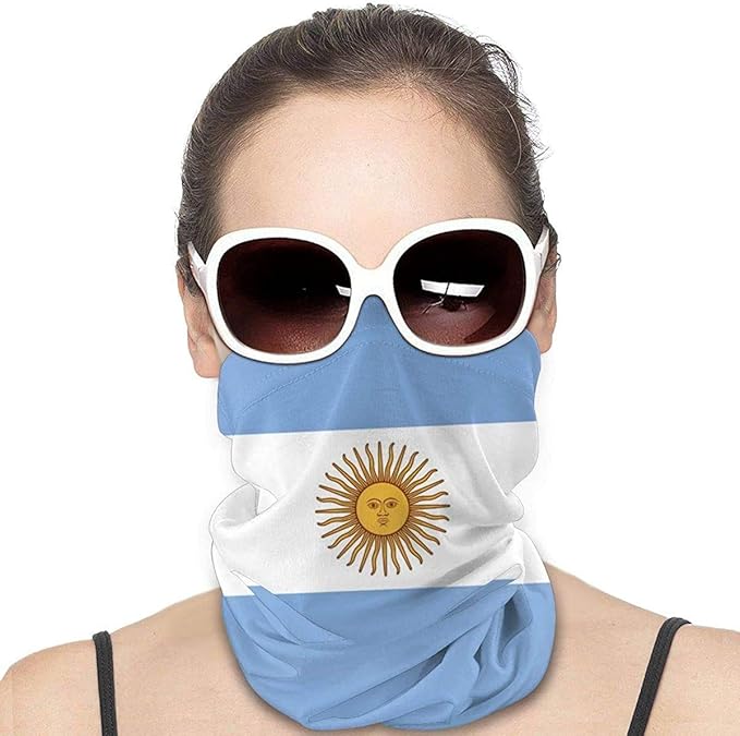 Bandanas de la bandera de Argentina, pasamontañas, calentador de cuello