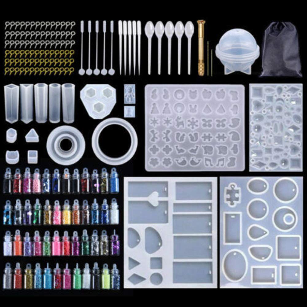 Queta 284Pcs Jewelry Pendant Moulds Silicone Mould Jewellery Moulds Silicone Epoxy Resin Jewellery Moulds Set for DIY Pendant Jewellery Stand Bracelet Jewellery Shapes