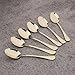 6 Piece Dinner Spoon Set 7.2-inch Stainless Steel Table Spoons Flatware Silverware Sets Cutlery Utensils Dinnerware Service for 6 Dishwasher Safe (Gold)