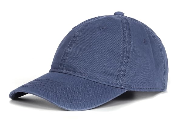 Zylioo Oversize XXL Baseball Cap - Adjustable Dad Hat For Big Heads (23.5-25") - Washed Denim Blue