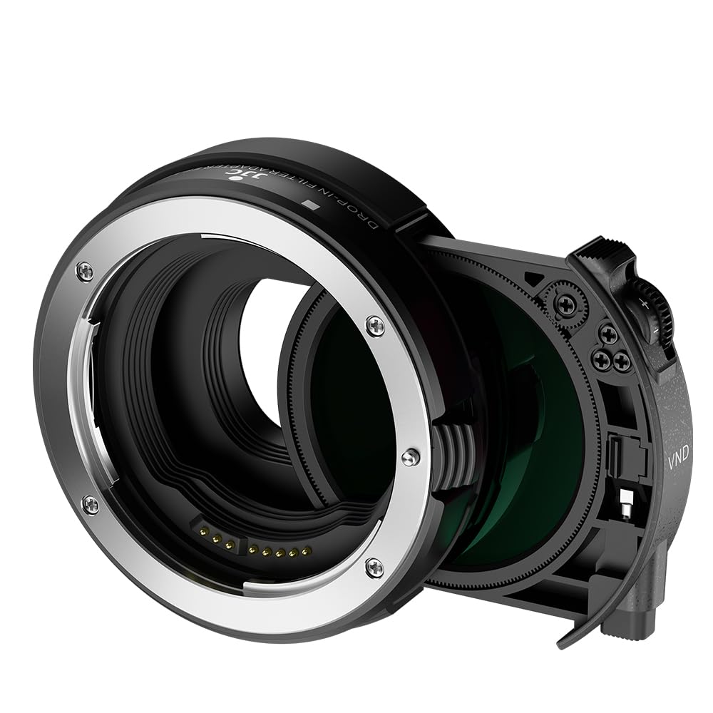JJC Auto Focus EF-EOS M Lens Mount Adapter Drop-in Filter For Canon EF/EF-S to EOS M Cameras - with Variable ND Filter and CPL Filter - for EOS M M2 M3 M5 M6 M10 M50 M100 M200 Cameras