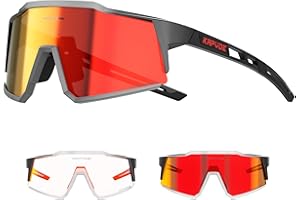 KAPVOE Photochromic Cycling Glasses MTB Clear Mountain Bike Transition Bicycle Sunglasses for Men Women - K9022