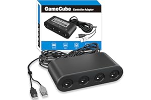CLOUDREAM Gamecube Adapter for Nintendo Switch / Wii U / PC and Switch 2 Gamecube Controller Adapter, Super Smash Bros Adapters for NGC Controller, Support Turbo and Vibration Features with 180cm USB Cable
