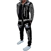 Riskrole Men’s Hoodie Tracksuit Set 2 Pieces Casual Athletic Warm Sweatsuits Zip up Outfits