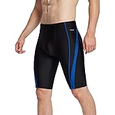 baleaf Men Swim Jammer Athletic Swimming Swimsuit Competition Training Team Swimwear Lap Racing Black