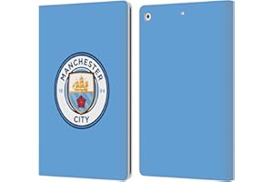 Head Case Designs Officially Licensed Manchester City Man City FC Blue Full Colour Badge Leather Wallet Case Compatible with Apple iPad 10.2 2019/2020/2021